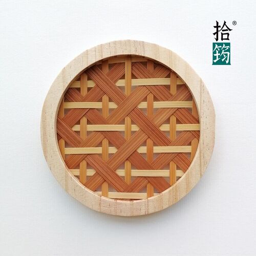 竹编杯垫diy材料包 穿花竹编纹样 非遗手工 儿童亲子手作学校团建