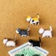 5个创意可爱立体猫咪猫猫图钉 饰工字按钉 毛毡软木留言板照片墙装