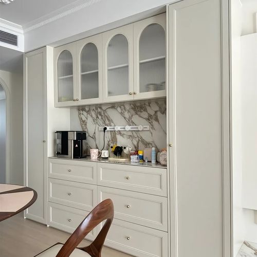 全屋定制法式奶油风实木烤漆柜门来图定制衣柜鞋柜餐边柜玄关柜