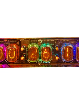 辉光时钟6六位in12复古朋克赛博科技电竞桌搭电脑桌面非拟辉光