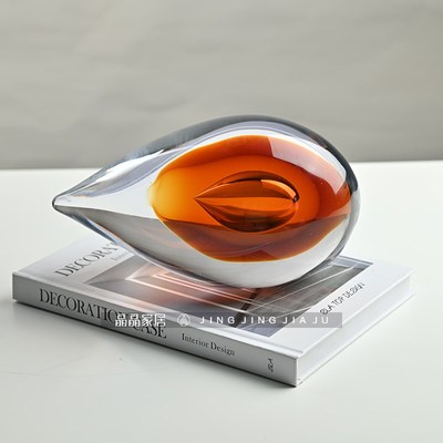 简约高端弹头水晶桌面玻璃摆件样板间客厅茶几电视柜空间软装饰品