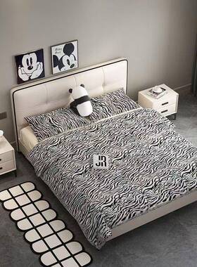 薄床头皮意式极简床主卧床大气代简超约双人床HEJ儿童现床卧室床