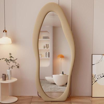 异网红12026形穿衣镜家用卧室挂全身镜落地镜油风试奶衣镜墙客厅