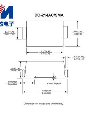 厂家直销SS24SMA贴SR2402A40VDCO21片4JLF-A封装肖特基二极管