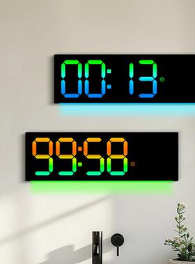 工厂直销LED幻家彩挂钟RG色B变客厅挂钟饰多功闹钟大尺寸FEQ6677