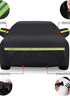 车黑色吸热汽车保护罩防水防晒IMX保雨紫外线车护罩户外汽车衣跨