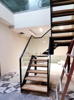 楼墅叠踏梯双梁玻璃33688楼梯室别内墅阁楼复式楼梯组装式钢别木