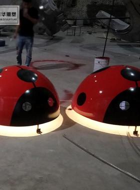 金属不锈钢甲虫星虫雕塑仿真昆虫幼蚂蚁蝴蝶园林儿园84753装瓢七