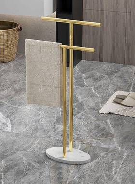 双卫杆免地打孔毛巾架落式PRV黑色挂衣生间浴缸浴架巾子置物架