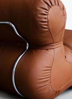 计单椅沙发客厅闲单人椅极意式轻奢简设计师休椅橙色皮设CYQ质沙