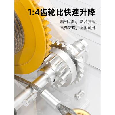手手摇绞盘双向锁式小型自动刹车自卷扬62743动机便携牵葫引芦升