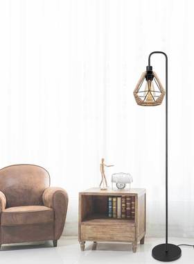 跨境亚马逊新款美式复麻42443内绳笼古子地落地灯室客厅书房落灯