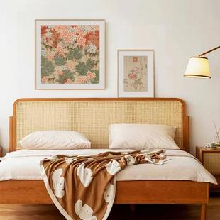 丹枫呦鹿图新中式花卧室中装饰画古风国风玄70588中关卉挂画茶室