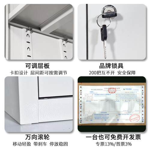 钢制员工文锁件资料柜办公财务带案储物柜铁书皮存放凭证NEJ档柜