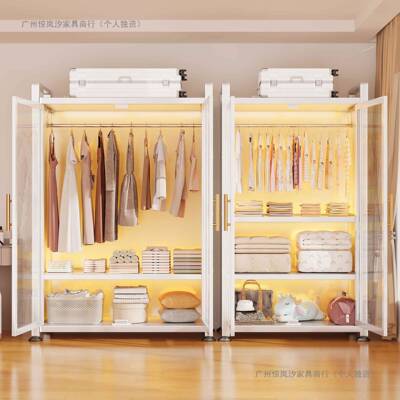 易家用钢制儿童衣柜卧室全闭防尘收房纳柜子出租用货封架式简KON