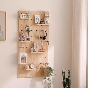 实木洞洞玄关墙面置物架墙上挂板入户隔板板儿电童房TZD收跨纳架
