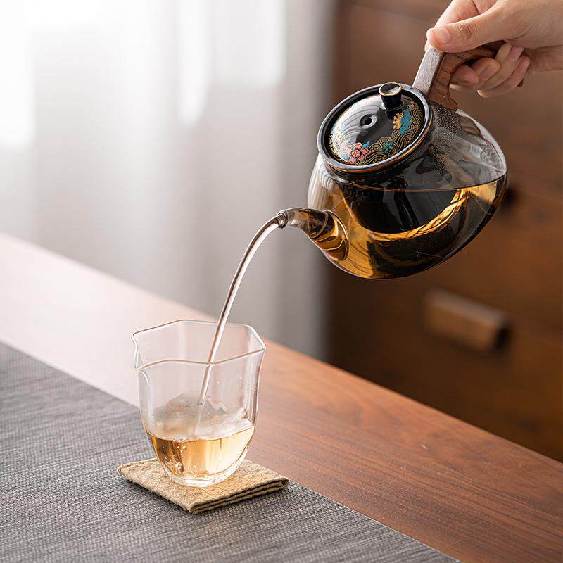 胡桃木电陶陶炉煮茶器家用璃煮茶烧水壶泡茶围炉玻煮茶KTU电炉套