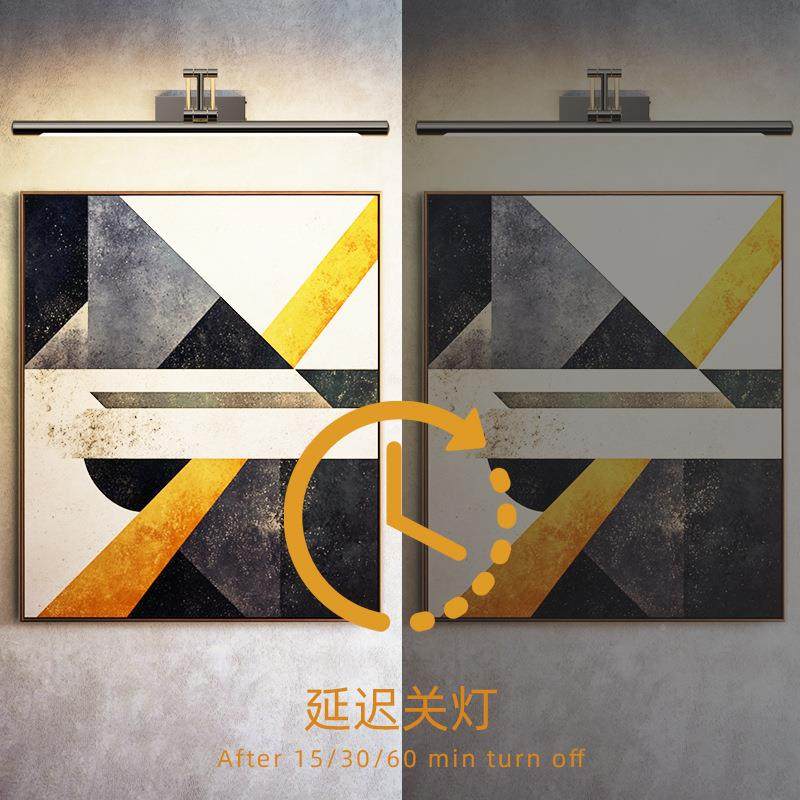 跨境WZI欧美充电可调光定时画廊壁画照画灯led式带遥控镜前高亮度