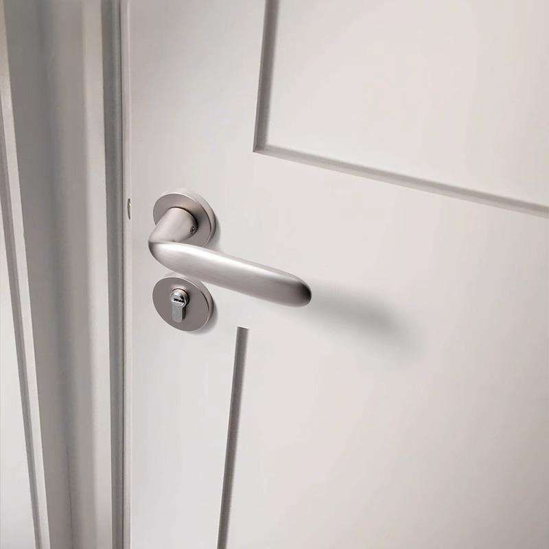 森堡内卧室门锁磁吸室音镍色房门锁镍拉丝静分MCQ-96镍体嘉锁房间