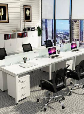 办YB211001公桌4位组职员办公桌椅合人简约公双四六6人位卡座员工