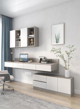 小户型简壁约挂书桌书组架合上墙写置物架电脑桌家用书UTE房字桌