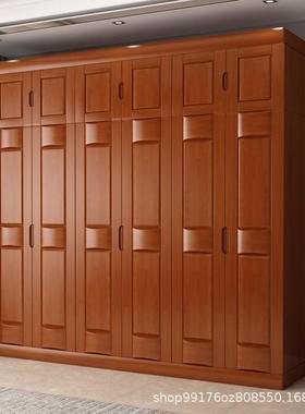 中实木储物衣实柜原木三四门式木现代卧室组合经SEU衣橱济型收纳