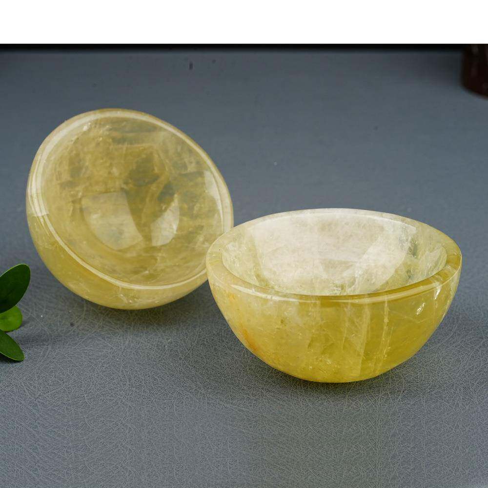 天黄现水晶碗家货黄水厂晶饰品家57838用装饰黄水晶碗天然水然晶