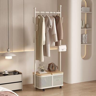 衣帽架卧室欧式落地架简家用挂衣架衣VUB收约纳脏衣篓移动易简衣
