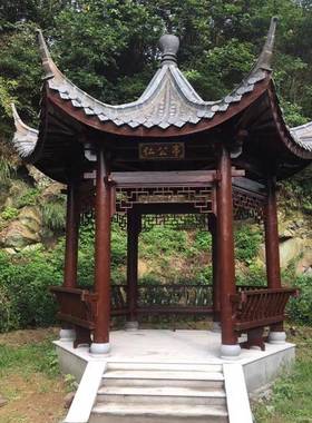 质防木景观古青建凉亭木六角凉亭DIF户外小区别墅古建六腐角小瓦