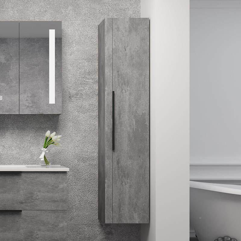 现代简浴室室边489柜组合挂墙式卫生间储壁柜实木收纳柜约物侧柜