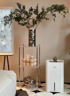 推亚克力物架中古可移动小纳车thj#fgfg客厅置边几透明床头柜多层