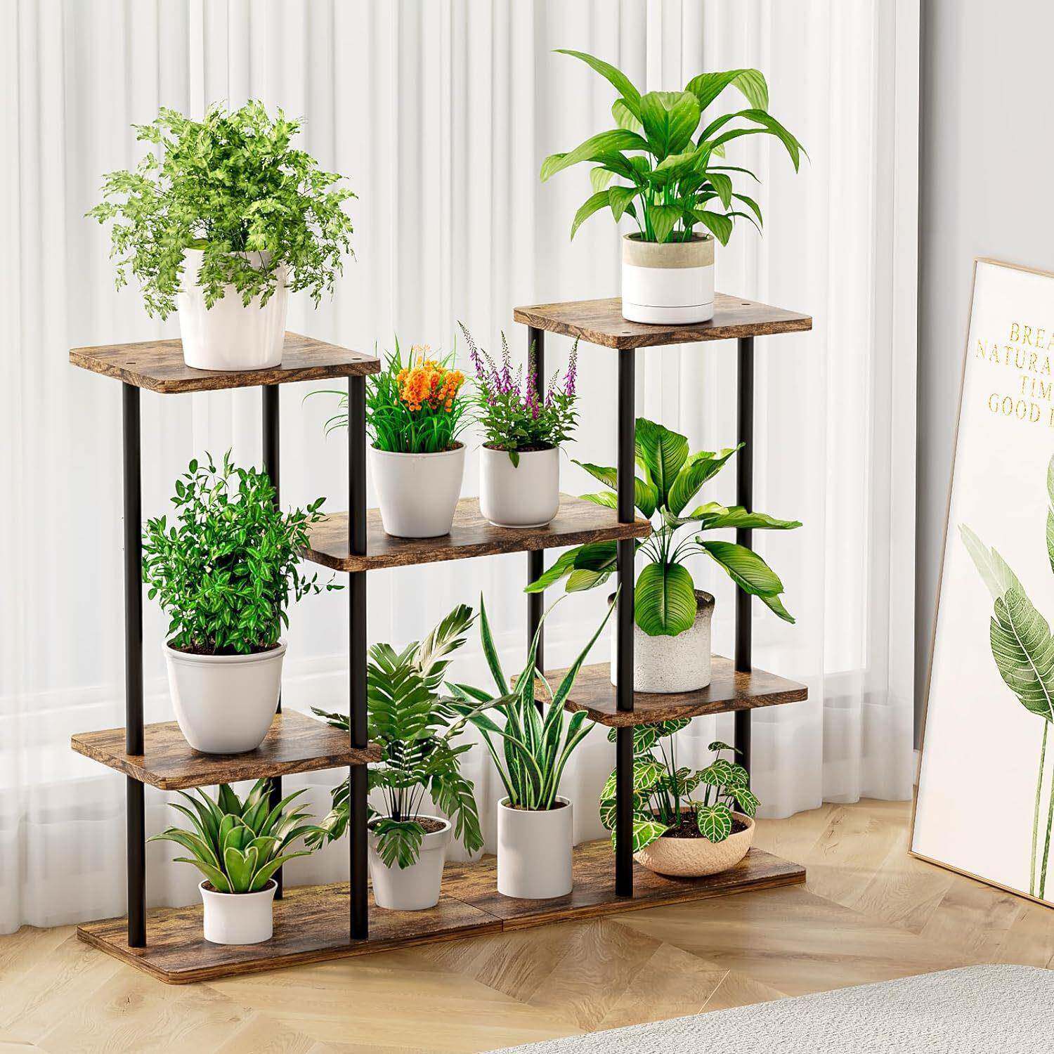 铁木植物CFV厅架角落型铁艺小植物架室外台展示架阳客花架