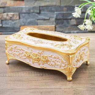 欧式复古创意合锌金联系客服高雕花抽取式纸巾盒档客餐厅家用厅酒