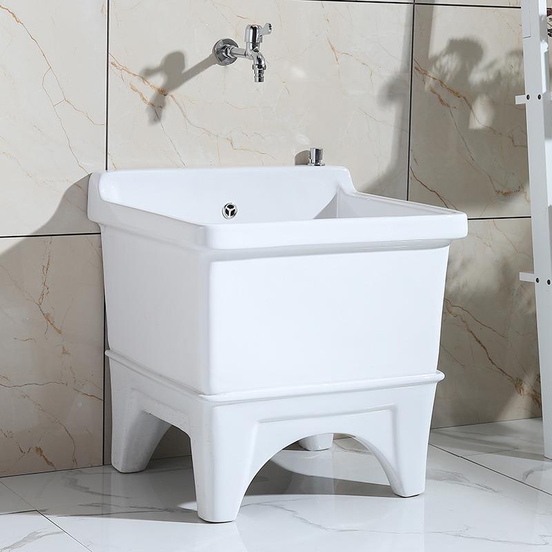 陶下瓷拖把池阳墩方布池大号形长拖把洗台宽拖布SLC盆台控自动水