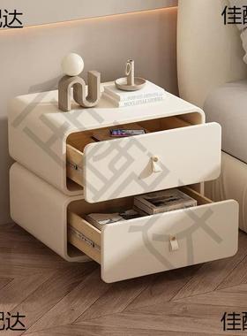 意式创意床17858头柜实木奢巧现代简多功能储物小免安装卧室床边