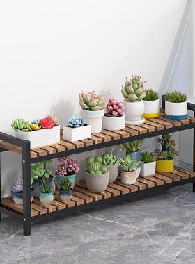 阳花架置物架多层台落地式客窗台肉花厅盆铁艺实木室多内2025NXZ