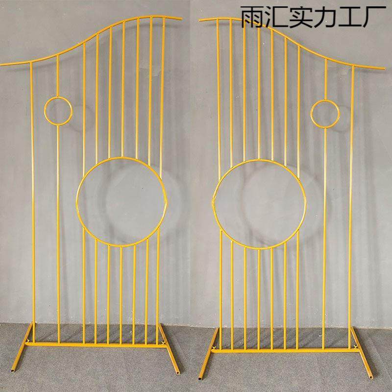 中式婚庆道具门明心新款雨汇ewa6铁艺同心屏拱婚风礼舞台现场布圆