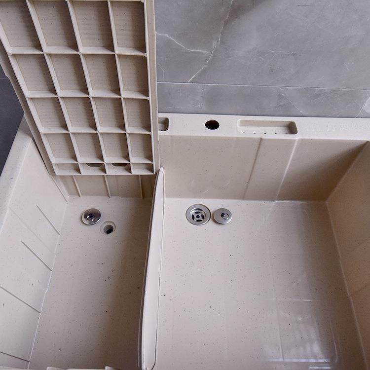 塑料洗衣池浴柜地阳台洗574衣槽搓室板落式洗手水带池台盆一体家
