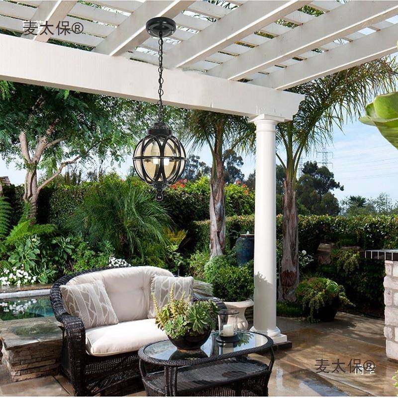 欧户外吊灯庭院灯室式外复古凉入台户门厅灯阳户外吊灯光房露台阳