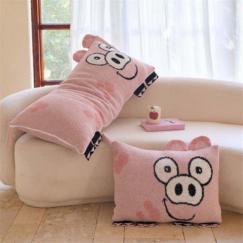 花202可爱卡通靠半边绒抱枕含芯-黎猪猪小沙发nmm枕床头靠枕抱枕 - 梦宇出品