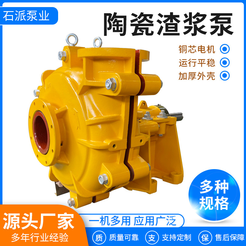 源头厂家陶瓷渣浆泵6/4E-AH分数耐腐耐磨矿用浆液碳化硅泵水泵
