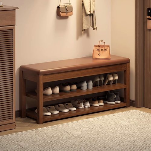 实木换鞋凳门口家用入户鞋架进门可坐鞋柜坐凳一体玄关长条穿鞋凳