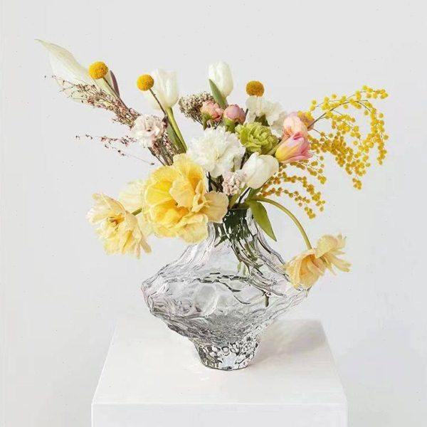 餐桌风山谷玻璃花瓶不规则花器家居客厅装饰插花水培玻璃摆件,家居饰品,花瓶,淘宝优惠券,粉丝福利购,淘宝优惠卷