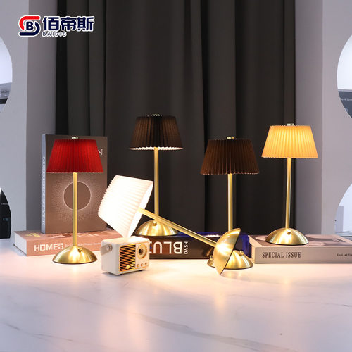 护眼台灯无蓝光百褶触摸充电小蘑菇灯温馨浪漫学生学习工作小柔光