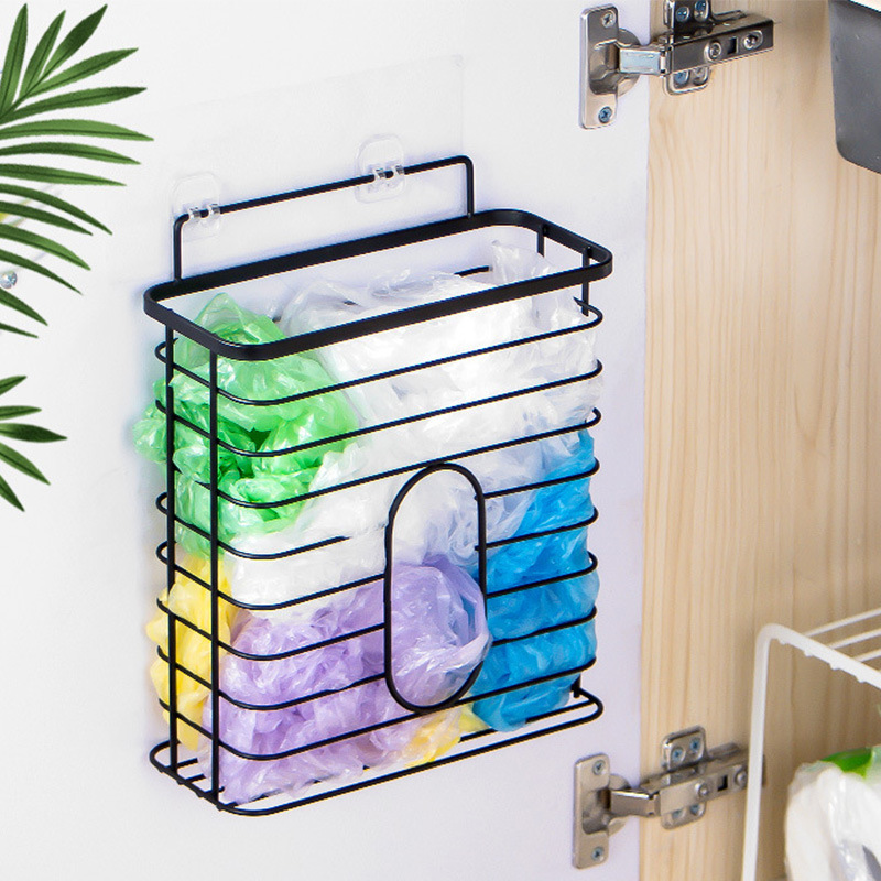 【】橱柜内置物架壁挂免打孔碳钢冰箱侧面收纳盒厨房架子厨卫收纳