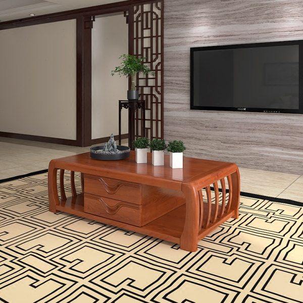 现代中式实木茶几客厅简约茶桌水曲柳橡木胡桃木大小户型储物家具