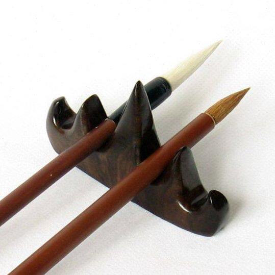 实木雕刻五指山笔搁笔山笔架山 山型毛笔搁 红木毛笔架文房四宝