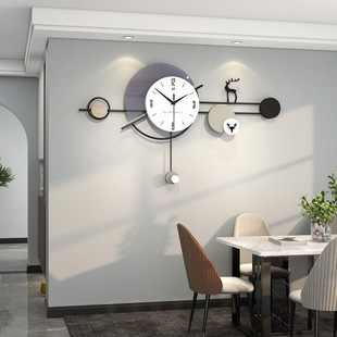 现代轻奢款 饰餐厅时钟高级感挂墙简约创意挂表 挂钟客厅钟表家用装