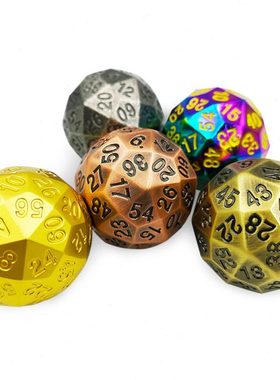 coc跑团数字1-D100面60面TRPG克苏鲁桌游色子DND周边多面金属骰子