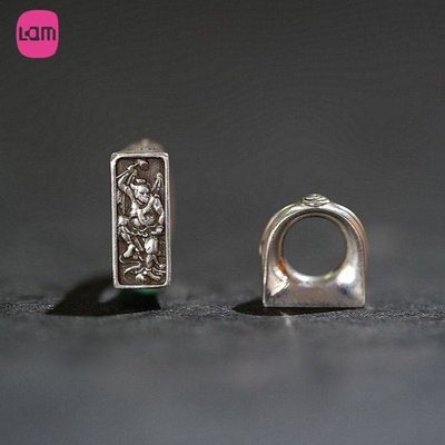lam 手作 原创风雷环925银卡环卡子柏香籽星月金刚菩提文玩配饰